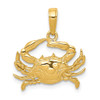 14k Yellow Gold Blue Crab Pendant C3413