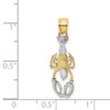 14k Yellow Gold With Rhodium Lobster Pendant