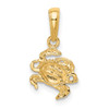 14k Yellow Gold Crab Pendant K2988