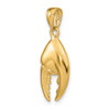 14k Yellow Gold 3-D Moveable Stone Crab Claw Pendant