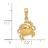 14k Yellow Gold Crab Pendant K2994