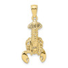 10k Yellow Gold Moveable Lobster Pendant