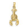 10k Yellow Gold 3-D Moveable Lobster Pendant