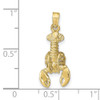 10k Yellow Gold 3-D Moveable Lobster Pendant