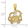 14k Yellow Gold 2-D Textured Crab Pendant K7627