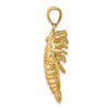 14k Yellow Gold Florida Lobster Pendant