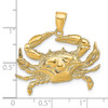 10k Yellow Gold Blue Crab Pendant