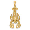 14k Yellow Gold 2-D Moveable Lobster Pendant K7871