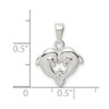 Sterling Silver Polished Dolphin Pendant QC9583