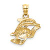 14k Yellow Gold Dolphin Pair Pendant K6027