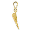 10k Yellow Gold Solid Polished Twin Dolphins Pendant