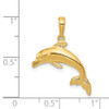 14k Yellow Gold Dolphin Swimming Pendant