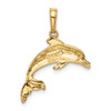 14k Yellow Gold Dolphin Swimming Pendant