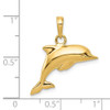 14k Yellow Gold Polished 3-D Dolphin Pendant