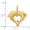 14k Yellow Gold Dolphin Heart Pendant