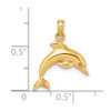 14k Yellow Gold 3-D Dolphin Jumping Pendant