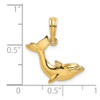14k Yellow Gold 2-D Textured Dolphin Jumping Pendant K7421