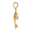 14k Yellow Gold 2-D Polished Dolphin Jumping Pendant K7419