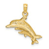 14k Yellow Gold Dolphin w/2 Baby Dolphins Pendant