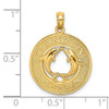 14k Yellow Gold Cancun On Round Frame w/Dolphin Pendant