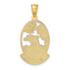 14k Yellow Gold Puerto Rico w/ Dolphin and Sunset In Frame Pendant