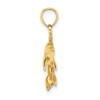 14k Yellow Gold 2-D and Polished Swimming Dolphin Pendant