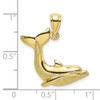 10k Yellow Gold Textured Dolphin Jumping Pendant 10k7420