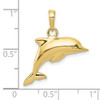 10k Yellow Gold 3-D Dolphin Pendant