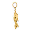 14k Yellow Gold Polished Swimming Dolphin Pendant