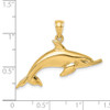 14k Yellow Gold Polished Swimming Dolphin Pendant
