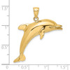 14k Yellow Gold 2-D Polished Dolphin Jumping Pendant K7738