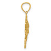 14k Yellow Gold Polished and Textured Bass Pendant