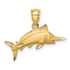 14k Yellow Gold Diamond-Cut Sailfish Pendant