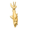 14k Yellow Gold Hollow Polished 3-D Hanging Shark Pendant