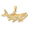 14k Yellow Gold Tarpon Fish w/Open Mouth Pendant K8133