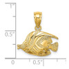 14k Yellow Gold 2-D Polished and Engraved Fish Pendant K7424