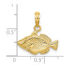 14k Yellow Gold 2-D Engraved Striped Fish Pendant K7703