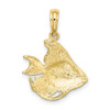 10k Yellow Gold Textured Fish Pendant