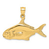 14k Yellow Gold 3-D Polished Pompano Fish Pendant