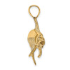 14k Yellow Gold 3-D Polished and Satin Swordfish Pendant