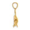 14k Yellow Gold 3-D Textured Tarpon Fish Pendant