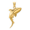 14k Yellow Gold 3-D Polished Shark Pendant