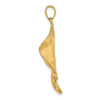 14k Yellow Gold 2-D Polished Stingray Pendant