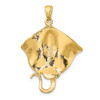 14k Yellow Gold 2-D Polished Stingray Pendant