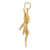 14k Yellow Gold 2-D Polished and Satin Swordfish Pendant K8104