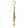 14k Yellow Gold w/Blue Enamel Angelfish Pendant