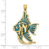 14k Yellow Gold w/Blue Enamel Angelfish Pendant