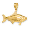 14k Yellow Gold 3-D Polished Cobia Fish Pendant