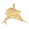 14k Yellow Gold Polished Sailfish Pendant