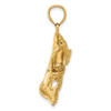 14k Yellow Gold 2-D Bass Fish Jumping Pendant